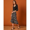 INSPIRE CHIC Women's Floral Chiffon Ruffle Tiered Midi Skirts 2 Packs - 2 of 4