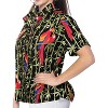 LA LEELA Women's Button Down Short Sleeve Summer Vacation Blouses Surfing Blouse Holiday Club Aloha Party Tops Hawaiian Shirts - 4 of 4