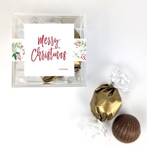 12 Or 24 Pack Botanical Merry Christmas Candy Cubes Filled With Dubai Truffles (4 Truffles Per Cube) - 1 of 4