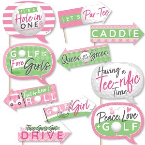 Big Dot of Happiness Funny Golf Girl - Pink Birthday Party or Baby Shower Photo Booth Props Kit - 10 Piece - 1 of 4