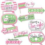 Big Dot of Happiness Funny Golf Girl - Pink Birthday Party or Baby Shower Photo Booth Props Kit - 10 Piece