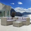 VisioGear Patio Seating Sets, 4 Pieces Patio Sectional Outdoor Furniture Sofa Set with Storage Box for Backyard, Gray, 21.7"*21.7"*12.6" - 4 of 4