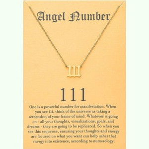 Numerology Choker Necklace with Angel Numbers Spiritual Jewelry - 1 of 4