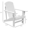 GlasFlength Patio Chaise Lounges Wood Adirondack Chair Outdoor Patio Cup Holder Weather Resistant for Deck Garden Backyard, White, 28.5"*38.25"*36.5" - 3 of 4