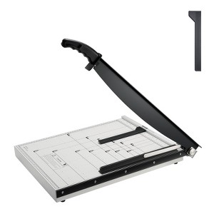 VEVOR Paper Cutter, Guillotine Trimmer, 18" Cut Length, 15 Sheets Capacity,Heavy Duty Guillotine Paper Cutter with Guard Rail/Blade Lock, Black&White - 1 of 4