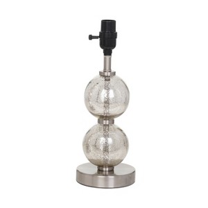 Small Stacked Glass Ball Table Lamp Base (Includes Energy Efficient Light Bulb) Nickel - Threshold , Size: CA Compliant with Bulb