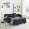 MAYEERTY 55.5" Compact Twin Pull-Out Sofa Bed - Velvet Black, Perfect for Guest Rooms - 4 of 4