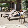3pc Outdoor Aluminum Lounge Set Beige - Crestlive Products: Patio Set with Chaise Lounges & Table, Weather-Resistant - 2 of 4