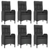 vidaXL Patio Dining Set Black PE Rattan, Powder-Coated Steel, Tempered Glass - 4 of 4