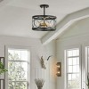 2-Light Black Pendant Light , Industrial Metal Fixture with Gold Accent for Kitchen or Hallway - 3 of 4