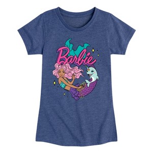 Girls' - Barbie - Barbie Mermaid Logo Fitted Short Sleeve Graphic T-Shirt - 1 of 4