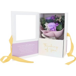 Pavilion Gift Company - Thinking Of You - Purple Preserved Floral Bouquet - Artificial Stems - 1 of 4