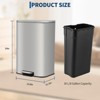 Fingerprint-Proof Stainless Steel Trash Can - Soft-Close Lid, Foot Pedal, Removable Inner Bucket - 2 of 4