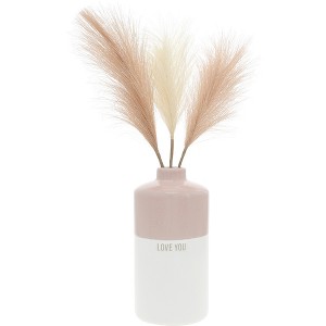 Pavilion Gift Company - Love You - 6" Vase with Pampas Grass - Decorative Vases - 1 of 4