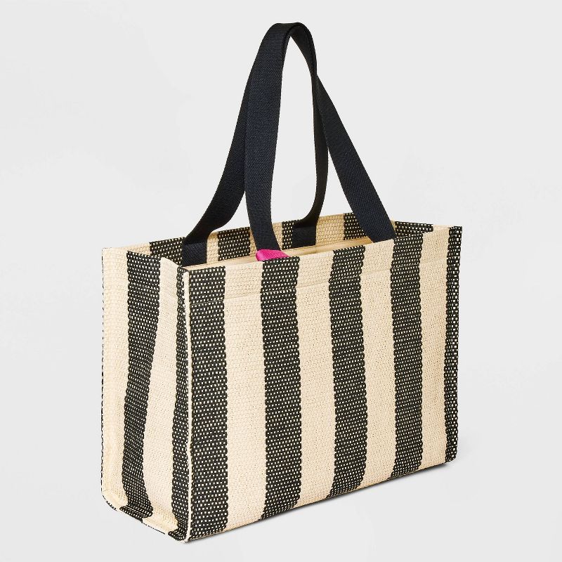 Elevated Straw Tote Handbag with Zip Pouch - A New Day™, 4 of 11
