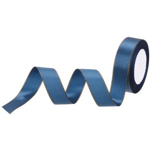 Unique Bargains Double Face Wide Satin Ribbon with Gold Edges for Wedding Bouquet - 1 of 4