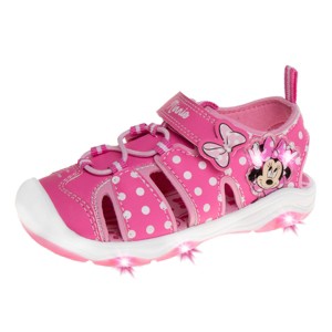 Disney Minnie MoMinnie Mouse LED light up Hook & Loop Girls Toddler Closed Toe Sport Sandals - 1 of 4
