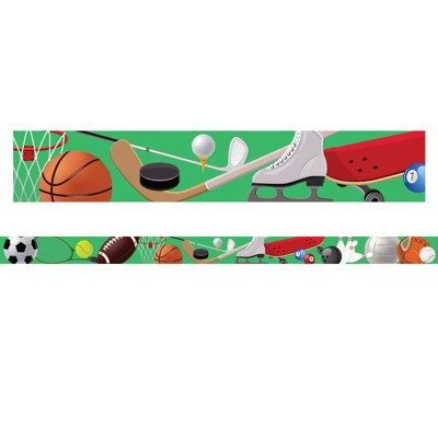 Charles Leonard Magnetic Straight Borders/Trims, 1.5" x 24", Sports Theme, Pack of 12 (Pack of 2)