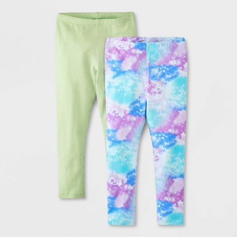 Tie Dye Burst Print Little Girls Leggings - ShopperBoard