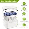 NewHome"5-Piece Stackable Fruit & Vegetable Storage Containers with Drain Basket, Leakproof Lid, Dishwasher Safe"Transparent - 3 of 4