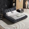 King Size Upholstered Bed Frame Platform Bed With Removable Cushion And Solid Wood Frame,Suitable For Multiple Heights Of Mattresses-Cuddlewood - 3 of 4