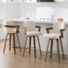 Bekrvio 26" Swivel Counter Height Bar Stools Set of 1/2/3/4,Faux Leather Upholstered Bar Chairs with Back & Arm for Kitchen Island,Black - 3 of 4