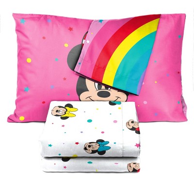 Minnie Mouse Rainbow Dots Full Microfiber Sheet Set