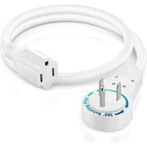 Maximm Cable 360° Rotating Flat Plug Extension Cord, 3 Prong Power Cord UL Certified - 1 of 4