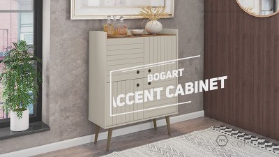 Bogart Brown Mid-Century Modern 4 Shelf Accent Cabinet