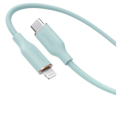 Anker Powerline III Flow USB C Fast PD Charging Cable 3/6ft Silica Gel  Lightning Cable [Green] 