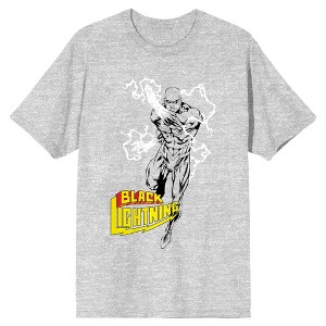Justice League Black Lightning Sketch Men's Athletic Heather T-shirt - 1 of 2