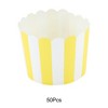 Unique Bargains Medium Wide Stripe Disposable Baking Cups Wood Pulp Paper PE Coating 2.76"x2.17" 50 Pcs - 4 of 4