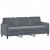 vidaXL Velvet Sofa Set - Dark Gray Upholstered Loveseat/Couch, 3 pcs Comfortable Seating Collection with Metal Frame for Living Room/Lounge. - 4 of 4