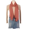 Elerevyo Women's Solid Chiffon Sheer Lightweight Soft Long Scarf Shawl 1 Pc - 2 of 4