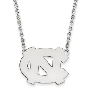 Black Bow Jewelry Sterling Silver North Carolina Tar Heels NCAA Necklace 18 Inch - 1 of 4