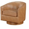 NicBex Faux Leather Swivel Accent Chair,Upholstered Swivel Living Room Chairs with Curved Backrest and Wood Base,Club Chair for Living Room - 2 of 4