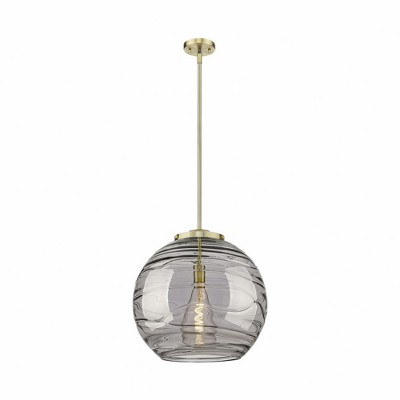 Athens Deco Swirl - 1 Light Pendant In Industrial Style-19.5 Inches Tall and 17.88 Inches Wide