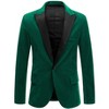 Lars Amadeus Men's One Button Party Prom Tuxedo Velvet Suit Blazer - 2 of 4