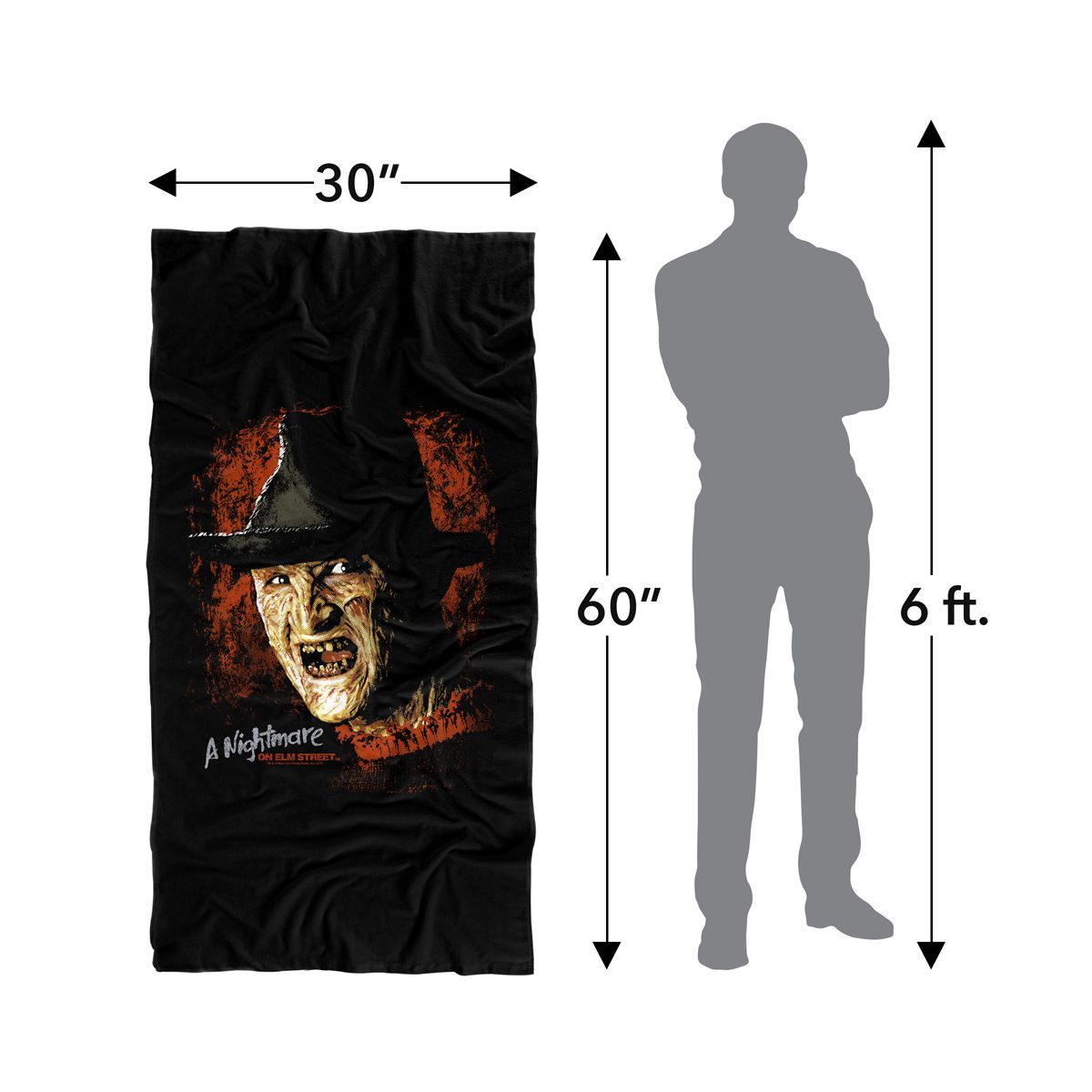 Nightmare On Elm Street Worst Nightmare 30" x 60" Beach Towel - thumbnail 5