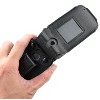 Nakedcellphone Case for Coolpad Belleza Flip Phone - Vegan Leather with Belt Clip - Black - 3 of 4