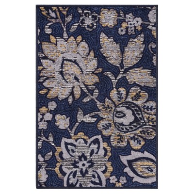 Traditional Bohemian Floral Non-Slip Washable Indoor Runner or Area Rug by Blue Nile Mills