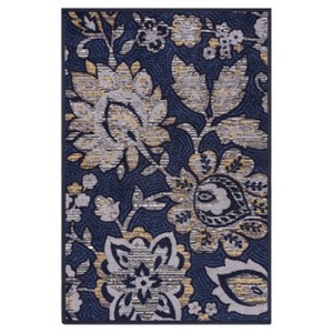 Traditional Bohemian Floral Non-Slip Washable Indoor Runner or Area Rug by Blue Nile Mills - 1 of 4