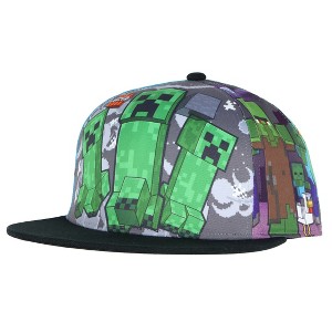 Minecraft Creeper Adjustable Snapback Hat Character Game Scenes Adult Baseball Cap OSFM Multicolored - 1 of 4