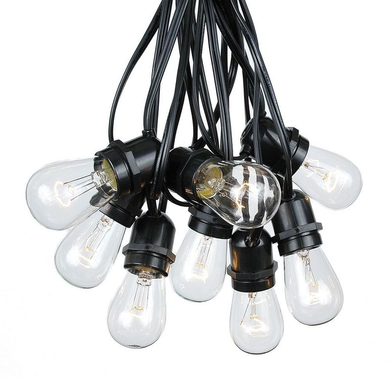 Novelty Lights Edison Outdoor String Lights with 50 In-Line Sockets Black Wire 100 Feet, 1 of 8