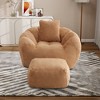 Hrinhom 45.4" W Modern Bean Bag Chairs,Faux Fur Lazy Sofa Reading Chair With Ottoman - 4 of 4