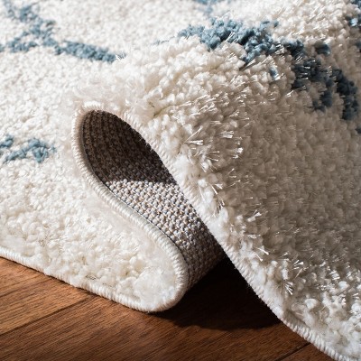 Bohemian Bliss Blue Synthetic Shag Area Rug, 2'2" x 4'