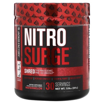 Jacked Factory Nitro Surge, Shred Thermogenic Pre-Workout, Watermelon, 7.09 oz (201 g)