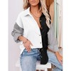 Coolmee Women's Corduroy Button Down Shirts Boyfriend Long Sleeve Oversized Blouses Tops - 3 of 4