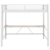 YOOCOZZ Metal Gaming Loft Bed with Desk, USB Ports and Remote LED Light - 2 of 4