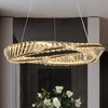 LNC Sculpin 1-Lights 23.6" Luxury and Glam Mobius Loop Integrated LED Crytal Chandelier, Gold - 2 of 4